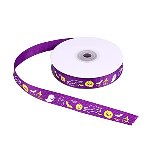 DIYEAH 1 Rolle Halloween-geschenkband Fallen Halloween-dekorationsparty Trimmen Halloween-bänder Halloween-band Partydekorationen Geschenkpapier Horror Girlande Gruselig Violett Polyester von DIYEAH