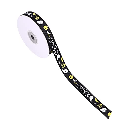 DIYEAH 1 Rolle Halloween-geschenkband Plüsch Dekoration Aufkleber Bedrucktes Band Stolz Halloween-türbanner Abgestuft Halloween Dekorative Bänder Halloween-türgirlande Polyester Black von DIYEAH