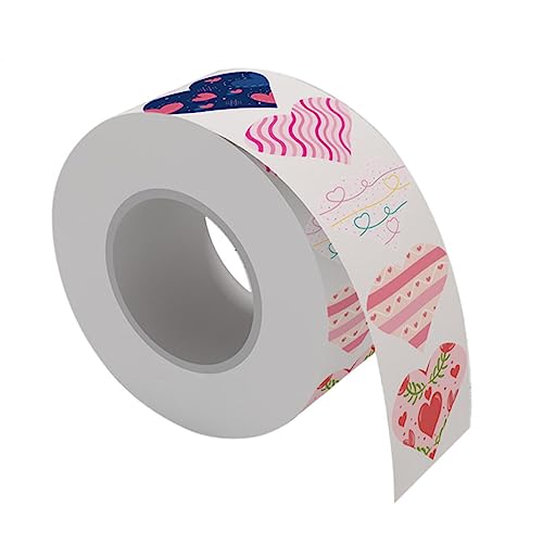 DIYEAH 1 Rolle Herz- -Aufkleber heart stickers valentine decoration Romantische Aufkleber valentinstagsdeko Müll Süßes Washi-Tape Lack selbstklebendes klebeband Geschenkaufkleber von DIYEAH