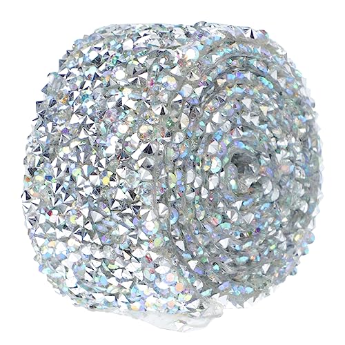 DIYEAH 1 Rolle Klebebohrer Punkt Paillette Zierkettenapplikation Bänder zum Basteln Becher hochzeitskleider brautkleid fashion schmucki Kleidung Diamantband DIY Diamantband Glas Silver von DIYEAH