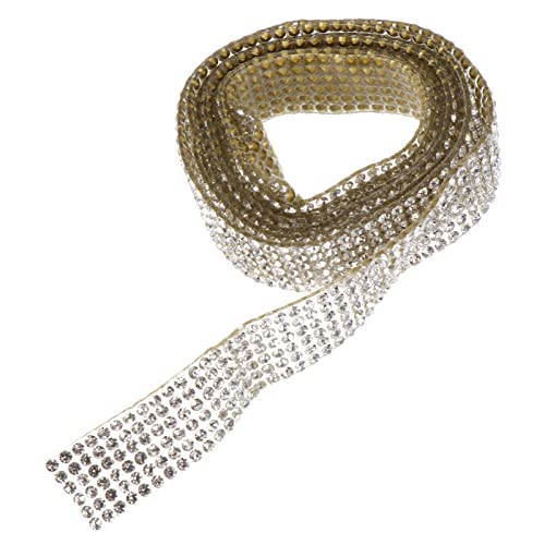 DIYEAH 1 Rolle Klebebohrer funkelnde Aufkleber Hochzeitstorten Diamantband Girlande Strass-Quasten Strassband-Aufkleber Jute hochzeitsdeko elegant DIY Diamantgitter Strass-Wraps Harz Weiß von DIYEAH