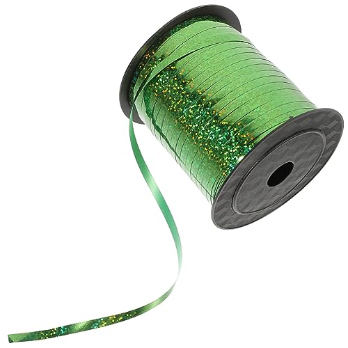 DIYEAH 1 Rolle Laserband handwerk machen bänder Stolzband irisierend weißer Tüll Wand seidenband ribbon bastelzeug blumenschmuck decor Curling-Ballonband DIY-Bänder PVC-Kunststoff Green von DIYEAH