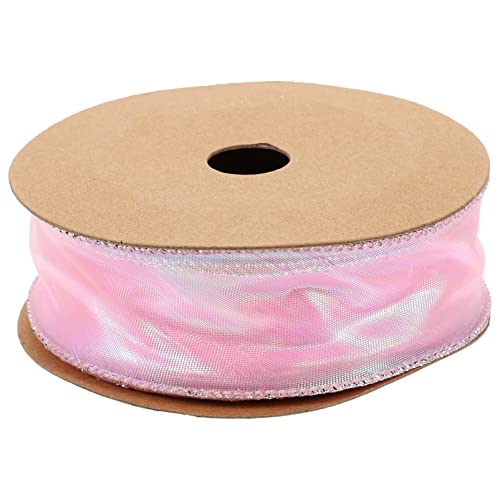 DIYEAH 1 Rolle Multifunktions-Bastelband seidenband ribbon ripsband geschenkpaket festivalbänder Sackleinen Bögen für Körbe schneidbares Geschenkband Geschenkangebot Polyester Rosa von DIYEAH