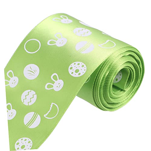 DIYEAH 1 Rolle Osterband geschenkband ostern dekoband ostern festivalbändchen Festliches Band dekobänder Grün Maskierung Blau hochzeitsdeko Festivalband Verpackungsband Polyester Green von DIYEAH