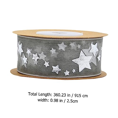 DIYEAH 1 Rolle Pentagrammband Band zum Verpacken Satinband Baum trimmen seidenband ribbon cake decoration ripsband weihnachtsband Geschenkband Festivalband Wickelband Polyester Grey von DIYEAH