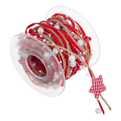 DIYEAH 1 Rolle Pentagrammband seidenband ribbon geschenkeband kuchen dekoration geburtstagsmitgebsl weihnachtsparty liefert bedrucktes Band gießen dekoratives Band Weihnachtsband Plastik von DIYEAH