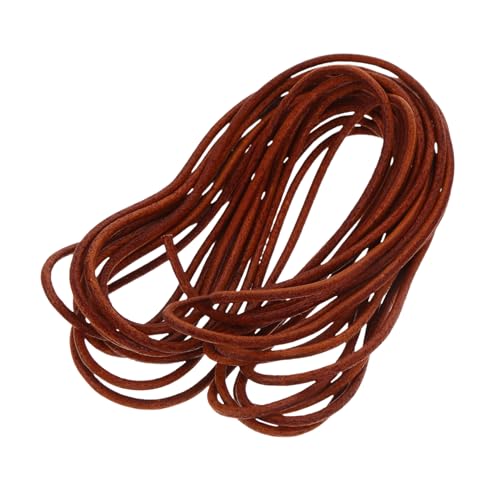 DIYEAH 1 Rolle Retro-Rindslederseil Armband Seil Armreif geflochtenes Seil Halskette Lederband Halskette aus geflochtenem Lederseil Kettenfaden Schmuck Lederseil Lederseile Brown von DIYEAH