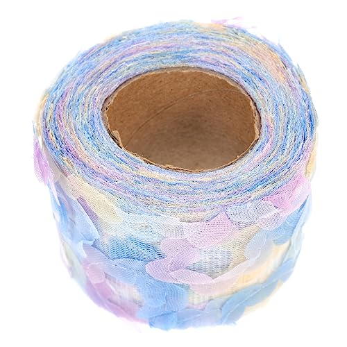 DIYEAH 1 Rolle Rosen Aus Chiffongarn Motive Nähen Stoff Stifte Glänzend Goldener Spitzenbesatz Trimmt Dekorativ Trimmen Herstellung Kleidung Markierungen Blumenspitze Kette Blue Polyester von DIYEAH