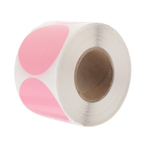 DIYEAH 1 Rolle Rundes Druckpapier Aus Etikett Verpackung Schlüsselband Spender Bedruckbares Aufkleberpapier Poly-mailer Kabel Stichworte Kreis-thermoaufkleber Klebeband Halter Rosa von DIYEAH