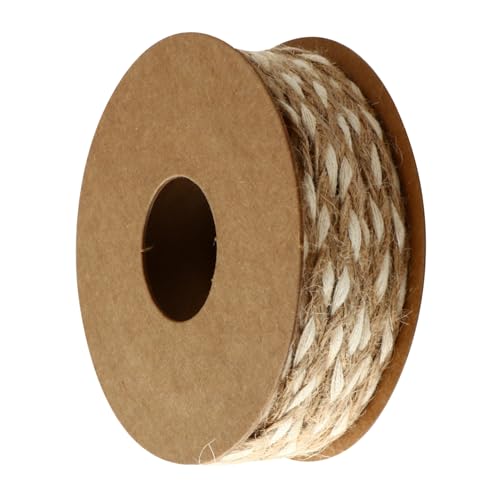 DIYEAH 1 Rolle Schleife Jute-Blatt-Zierband Jute-Schnur-Seil Garnband zum Basteln Girlande weiße Kordel Rot seidenband bändchen ribbon haar tapes dekoratives Band Juteband Hanfseil Beige von DIYEAH