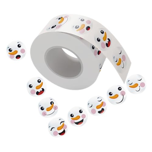 DIYEAH 1 Rolle Schneemann-gesichtsaufkleber Zum Basteln Wiederverwendbar Aufkleber Für Weihnachtsetiketten Weihnachtsdekorationen Dekorationsbogen Wickeln Colorful Kupferplattenaufkleber von DIYEAH