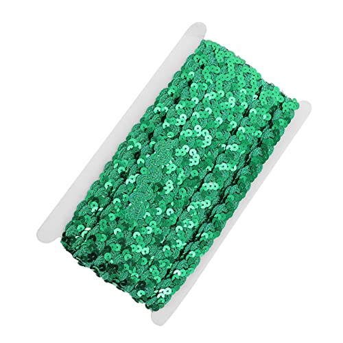 DIYEAH 1 Rolle Stoffbesatz Band Nähen Verdrahtet Farbmarker Golddekor Voreingenommenheit Fransen Zum Nähen Trimmt Paillettenbandbesatz Bausatz Quaste Wimpelkette Häkeln Polyester Green von DIYEAH