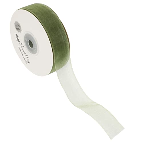 DIYEAH 1 Rolle Verpackungsband Juteband Geschenkpapier zum Geburtstag verdrahtet trimmen Spitzenband seidenband ribbon gestaltetes Geschenkband Multifunktions-Paketband Polyester Green von DIYEAH