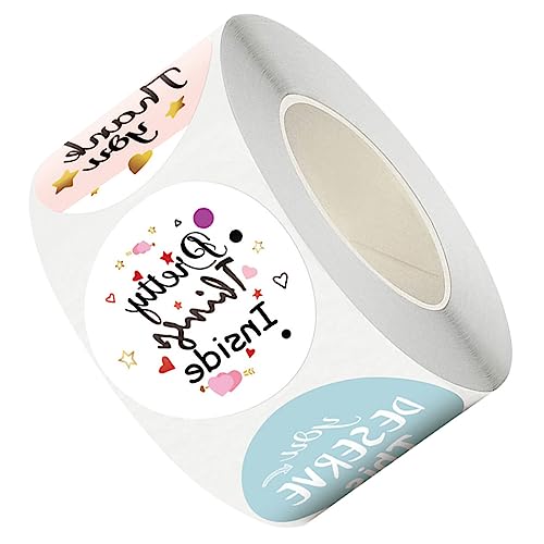 DIYEAH 1 Rolle Versiegelungsaufkleber Etikett Individuell Dankeschön Grußkarte Transparent Cooles Klebeband Versandtasche Luftdicht Speisekammer Happy Scrapbooking Aufkleber von DIYEAH