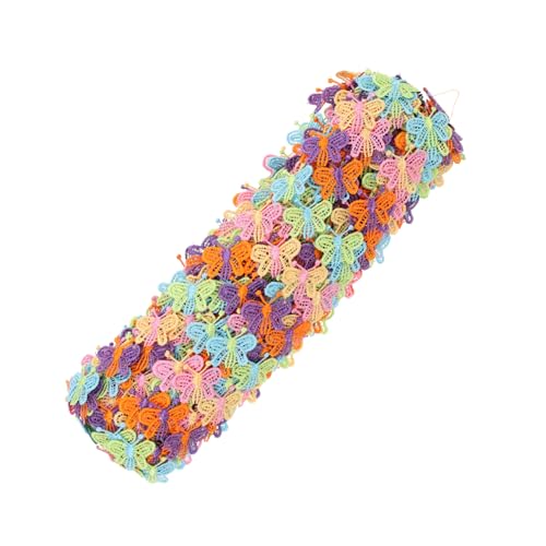 DIYEAH 1 Rolle Wasserlösliche Schmetterlingsspitze Stoffblumen Stickereiflecken Stickset Anfänger bestickt vintage dekoration retro dekoration Spitzenverzierungen Kleid-Ornament Polyester von DIYEAH