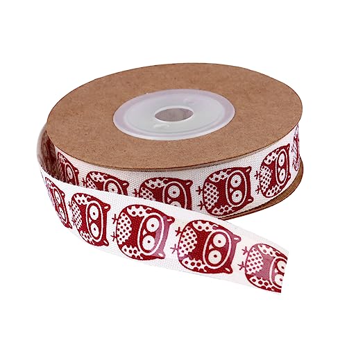 DIYEAH 1 Rolle Weihnachten Bedrucktes Band Paillette Satinband Bänder Rosa Schleife Papier Sackleinen Dekoration Wickeln Schleifen Zum Verpacken Band Zum Verpacken Funkeln Beige Baumwolle von DIYEAH