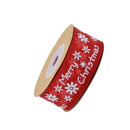 DIYEAH 1 Rolle Weihnachtsband Kariertes Band Mini Weihnachtsbaumschmuck Weihnachtsbeleuchtung Outdoor Urlaub Weihnachten Schneeflocke Weihnachtsbänder Partyband Rot von DIYEAH