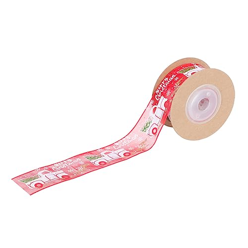 DIYEAH 1 Rolle Weihnachtsband Schleifen Zum Verpacken Girlande Weihnachtsdekorationsband Bänder Spitzenband Wickelband Hessisches Band Drahtband Umwickeln Polyester Rot von DIYEAH