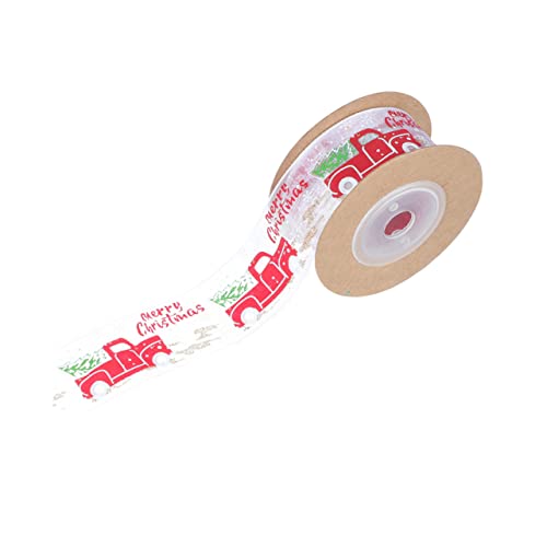 DIYEAH 1 Rolle Weihnachtsband Weihnachtsbänder die Weihnachts-Curling-Band Weihnachtsnetzband Dekoration Rot ribbon bandfeile Bänder zum Basteln dekoratives Band Polyester Weiß von DIYEAH