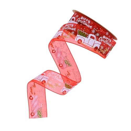 DIYEAH 1 Rolle Weihnachtsband lila Band Wickelband Spitzenband Bänder zum Verpacken Dekorationen ribbon bandfeile weihnachtsmotiv Geschenkverpackungsband Bastelband machen Polyester rot von DIYEAH