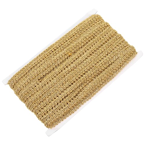 DIYEAH 1 Rolle Wellige Spitze Blumenband Tischdecke Zubehör Zackenleiste Zum Nähen Trimmen Bustier Strass-quaste Kostüm Spitzenband Bausatz Korb Spitzenstoff-overlay Auto Polyester Golden von DIYEAH