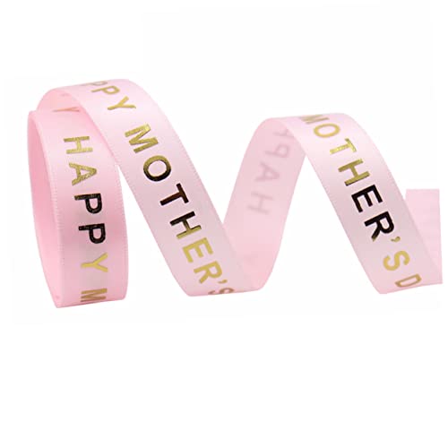 DIYEAH 1 Rolle muttertagsband weißes Band Hochzeit Babyband dekoratives Band verdrahtetes Band Party geschenkband pink Rosa Geschenkband Blumenstrauß DIY Band geschenkband Polyester von DIYEAH