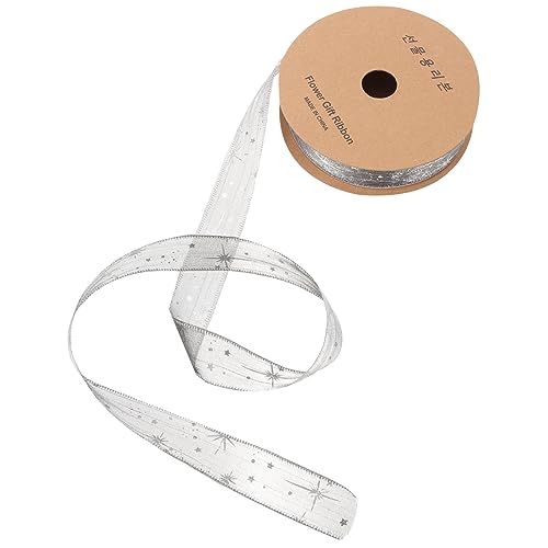 DIYEAH 1 Rolle rotes Band Gegenwärtig Abziehbilder Bögen Hochzeitsdekorationen seidenband ribbon seidenbänder Blumenband hochzeitsgeschenk Band zum Basteln Band für DIY Stoff Light Grey von DIYEAH