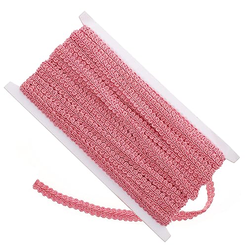 DIYEAH 1 Rolle wellige Spitze crimpers bastelzeug bastelbedarf handwerkskunst fensterdeko Satinband zum Einwickeln Spitzenstickerei Applikation Nähen trimmen Volant trimmen Polyester Rosa von DIYEAH