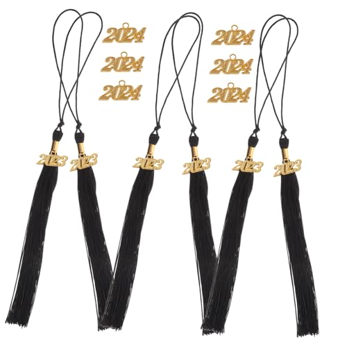 DIYEAH 1 Satz Abschluss saison Quasten Abschlusskappen Abschlusshutdekorationen Gold abschlussfeier graduation cap 2023 Jahre Charm-Dekorationsquasten Abschlussquaste 2023 Polyester Black von DIYEAH