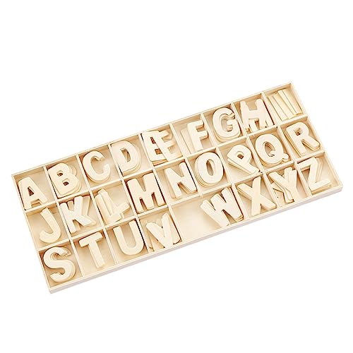 DIYEAH 1 Satz Alphabet Dekorative Holzspäne Kinder Dekor Diy Liefert Lernspielzeug Für Kinder Frühpädagogisches Spielzeug Kinder Spielset Lernspielzeug Für Kleinkinder Beige Hölzern von DIYEAH