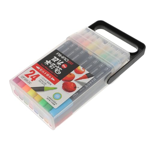 DIYEAH 1 Satz Aquarellstift Journaling-marker Neonfarbene Stifte Markierungen Mit Spitzen Textmarker Mit Enden Farbstift Für Abwaschbare Marker Plastik 24st von DIYEAH