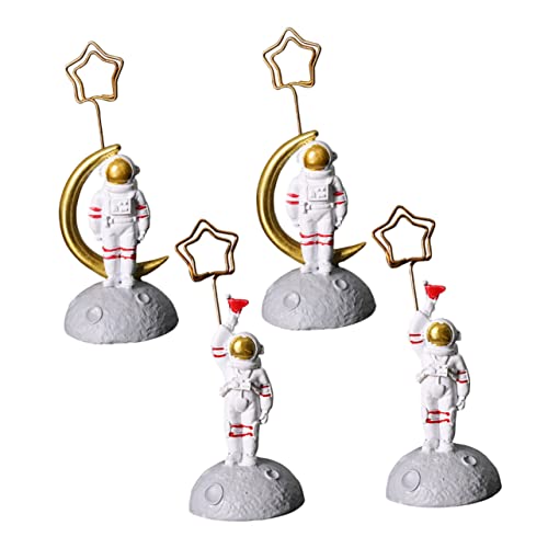 DIYEAH 1 Satz Astronauten-visitenkartenhalter Desktop-astronauten- Bretter Fotos Office Desk Accessories Büro Accessoires Desktop-astronauten-ornament Harzornament Colorful 4 Stück von DIYEAH