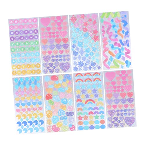 DIYEAH 1 Satz Aufkleber Punkt Verzierungen Für Das Handwerk Streifen Bastelkarten Klebstoff Scrapbooking Sticker Scrapbook Stickers Grusskarte Stickers Stickers Tiarys Decor Pvc 8 Blatt von DIYEAH