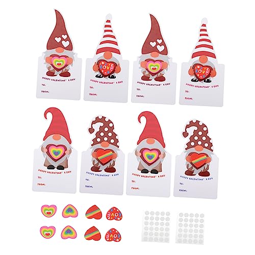 DIYEAH 1 Satz Austauschkarte Zum Valentinstag Valentinskarte Valentine Tauschkarten Valentinsgrußkarten Klassenzimmer Austauschkarte Puzzle Valentinstag Partyzubehör Radiergummi Rot von DIYEAH