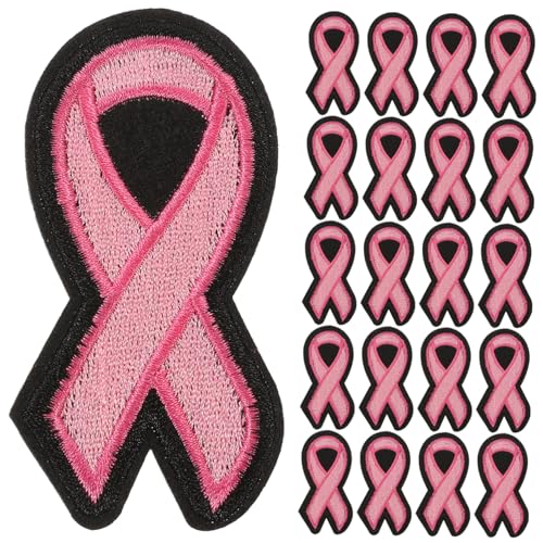 DIYEAH 1 Satz Bandaufkleber Bastelzubehör Bastel Zubehör Kleidung Accessoires Brustband Band Annähen Brustkrebs-aufkleber Patches in Form Von Brustkrebsbewusstsein Polyester Rosa 40st von DIYEAH