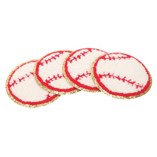 DIYEAH 1 Satz Baseball-bügeltuch-aufnäher Baseball-aufnäher Für Den Haushalt Benutzerdefinierter Patch Reparaturflicken Für Jacken Jackenflicken Fußball-aufkleber Polyesterfaden 4 Stück von DIYEAH