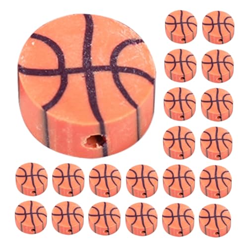 DIYEAH 1 Satz Basketball Perlenmaterial Tonperle Perlenschmuck Set Armbandherstellung Zubehör Lose Perlen Perlenketten Set Tonkette Lose Perle Orange Polymer Clay 100 Stück von DIYEAH