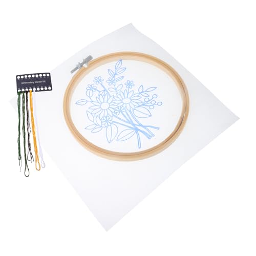 DIYEAH 1 Satz Blumenstickset embroidery kit embroidery set stickgarne basteln set embroidery thread Bausätze Stickmaschine Nähen Stickerei-Starter-Kit handgefertigte Stickpackungen Bambus von DIYEAH