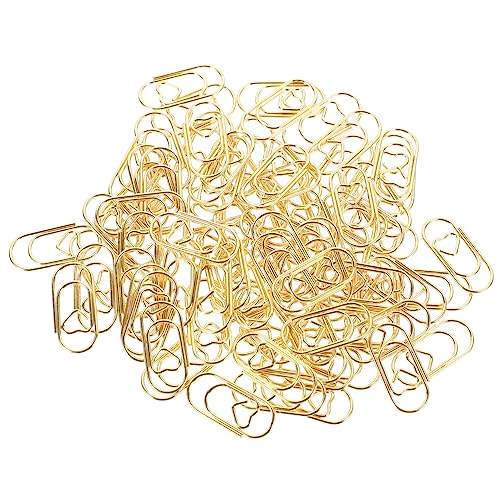 DIYEAH 1 Satz Büroklammer Kabelclips Kleben Selbstklebende Kabelclips Buchclips Büromaterial Office Supplies Befestigungsclips Für Dokumente Kleine Strickklammern Metall Golden 100st von DIYEAH