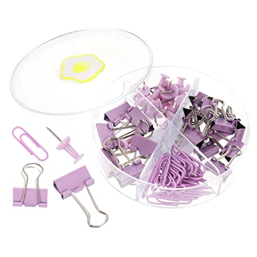 DIYEAH 1 Satz Büroklammer Schwanzclip bookmarks book marks book marker storage boxes cable organizer Spanbeutel-Clips Mini-Stecknadel Büroklammern Farbige Aktenklammern Eisen Violett von DIYEAH