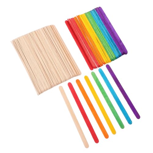 DIYEAH 1 Satz Bunte Eisstangen Lutscherstiel Lüfter Klebt Süßigkeiten-kuchen-stick Wachsstäbchen Für Wachsstifte Zum Wachsen Rührstäbchen Aus Epoxidharz Cakesicle-sticks Holz 200st von DIYEAH