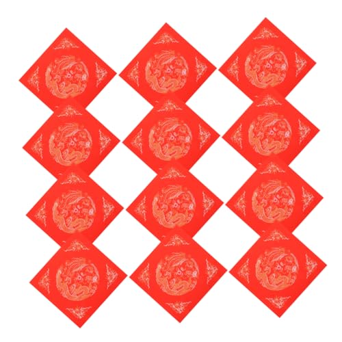 DIYEAH 1 Satz Chinesisches Rotes Xuan Papier Chinesisches Frühlingsfest Fu Charater Leeres Kalligraphie Rotes Reispapier Für Chinesische Neujahrsparty Dekoration Rot 20 Stück von DIYEAH