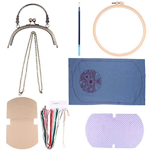 DIYEAH 1 Satz DIY-Material-Kit Zubehör Anfänger Herstellung Maschine Bausatz repair kit embroidery set Kreuzstichpackung für Umhängetaschen Werkzeuge für Schulterhandtaschen Stoff Violett von DIYEAH