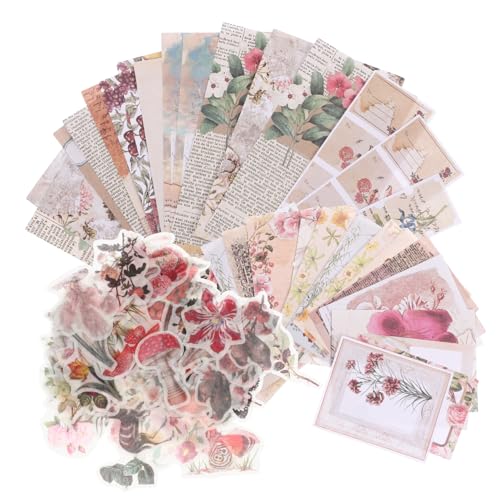 DIYEAH 1 Satz Dekorative Pda-aufkleber Klebrig Lieferungen Strukturiertes Scrapbook-papier Etiketten Vinyl Punktaufkleber Sammelalbum Scrapbooking Zubehör Rosa Japanisches Papier von DIYEAH