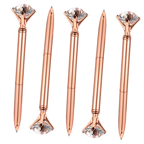 DIYEAH 1 Satz Diamant-kugelschreiber Schreibstift Mit Glitzersteinen Stift Mit Strassverzierung Roter Stift Flair-stifte Ergonomischer Schreibstift Feiner Kugelschreiber Metall Golden 5st von DIYEAH