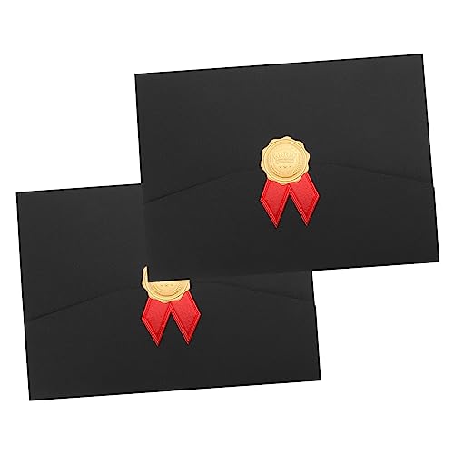 DIYEAH 1 Satz Diplom-cover Dokumentenmappe Mappen Abschlusszeugnismappe Zertifikatscover Moment Produkte Briefumschläge Papier-award-cover Zertifikat Papier Halter Papierstau Black 2st von DIYEAH