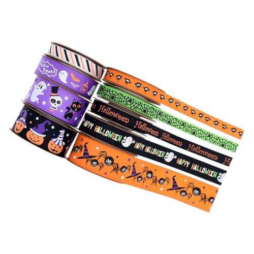 DIYEAH 1 Satz Diy-band Für Halloween Geschenkband Halloween Halloween-dekoration Kürbisband Girlande Favorisieren Band Im Halloween-stil Halloween-partybanddekoration Polyester 9 Rollen von DIYEAH