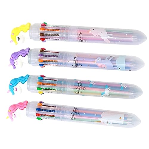 DIYEAH 1 Satz Einhorn-stift Mit Zehn Farben Stifte Zeichnen Mehrfarbiger Kugelschreiber Grüne Stifte Mehrfarbiger Stift Multitool Stift Farbstift Desktop-schreibstift Plastik 4 Stück von DIYEAH