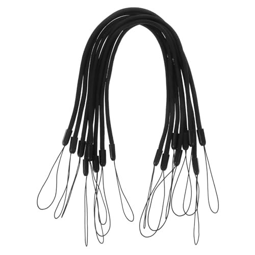 DIYEAH 1 Satz Elastisches Id-lanyard Klemmbrett-stiftleine Elastische Stifthalterung Verstellbare Lange Zeichenstift-lanyard Ausziehbares Stiftband Plastik Black 8st von DIYEAH