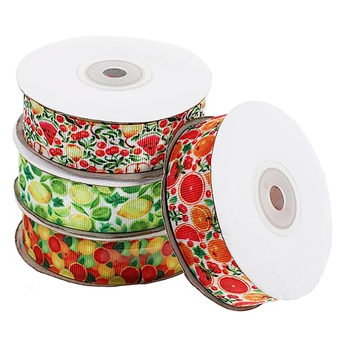 DIYEAH 1 Satz Fruchtband Ribbon Bandfeile Dekobänder Pailettenband Festliches Band Geschenkbänder Ein Verpackungsband Bastelband Machen Diy-bastelband Bogenband Polyester 4 Rollen von DIYEAH